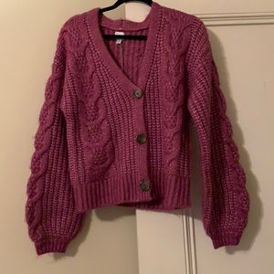 Purple knit cardigan NEW WITH TAGS